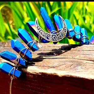 Crystal Quartz Tiara - Sapphire Blue